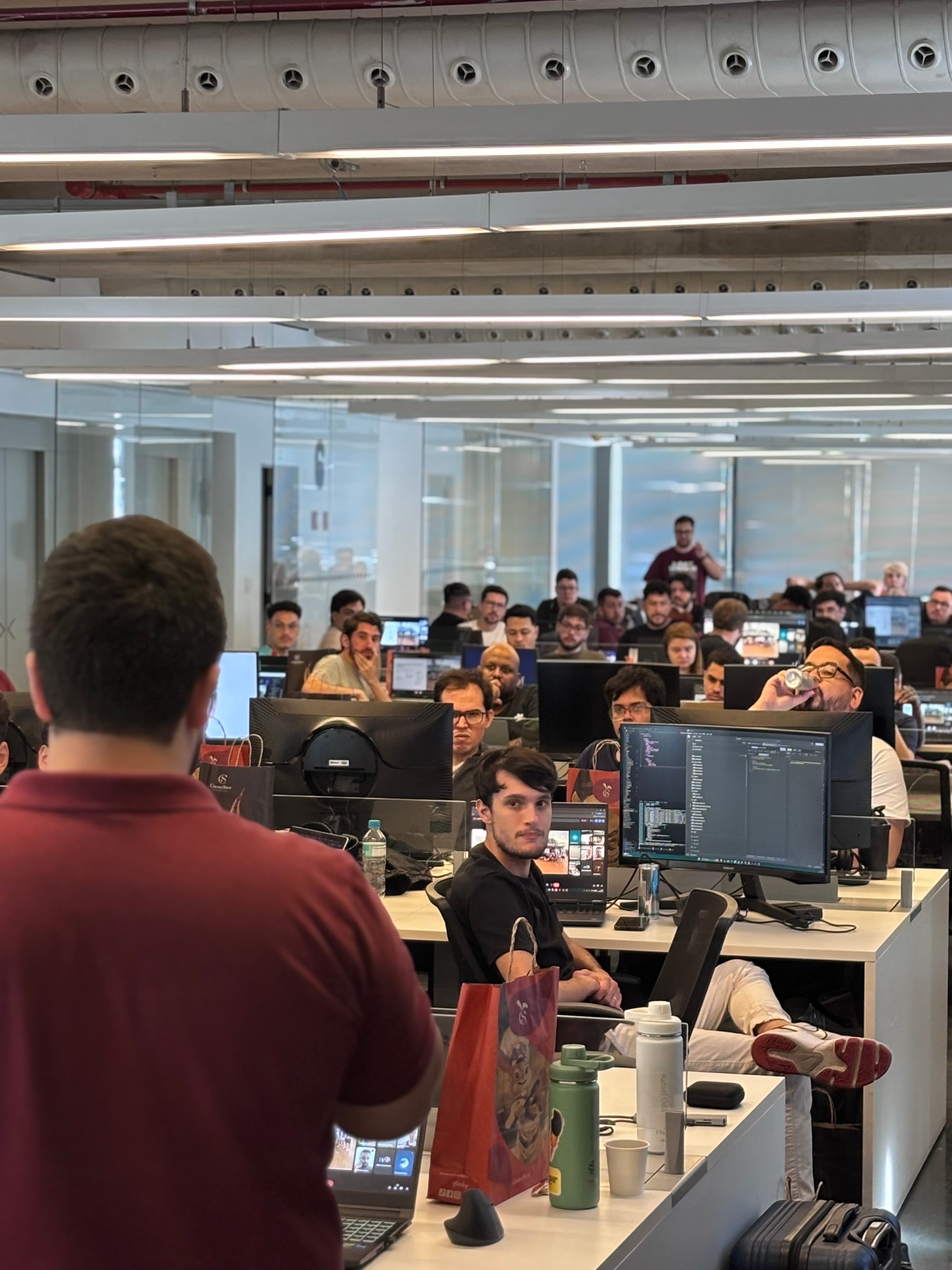 Time de desenvolvimento MedCof em sala colaborativa